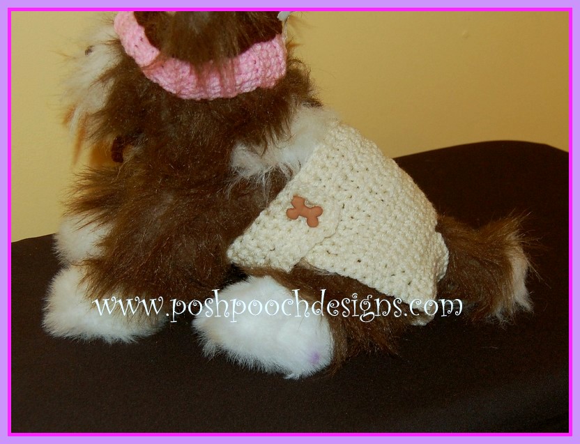 Posh Pooch Designs Dog Diaper for Small Dogs Crochet Pattern By Sara Sach Posh Pooch Designs