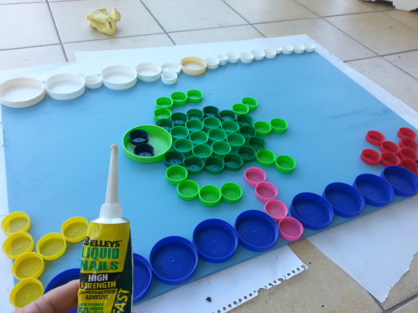 Creating my way to Success How to make a Bottle Cap Mosaic