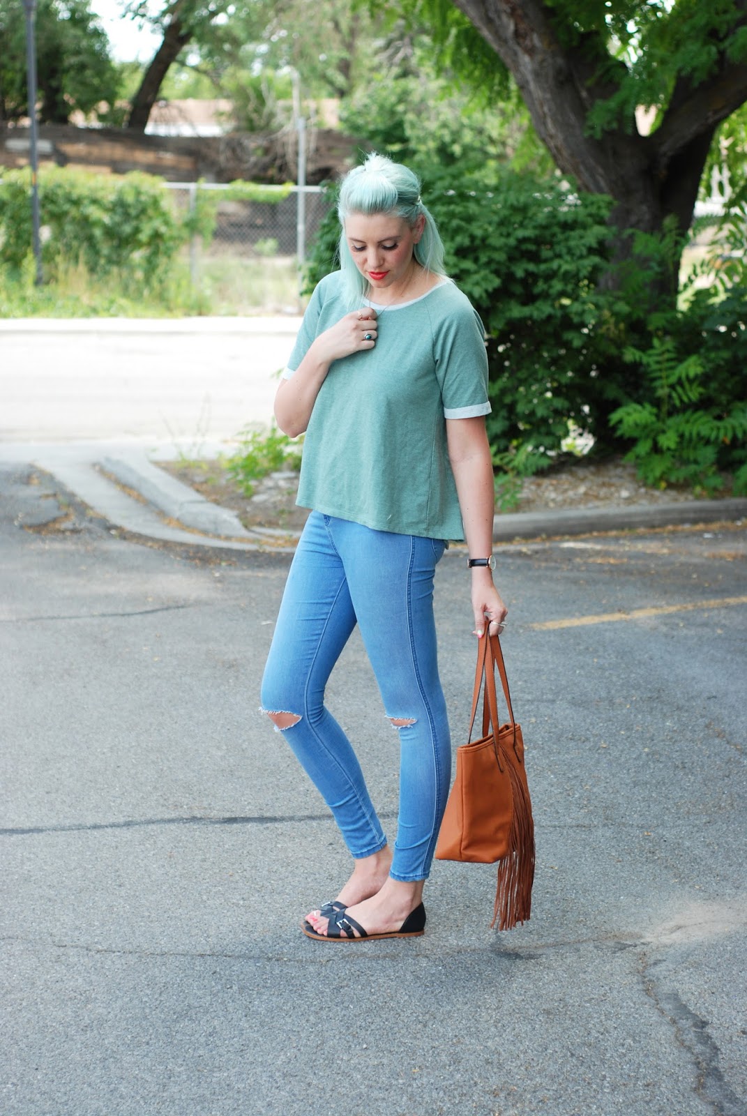 Casual Outfit, Summer Outfit, Mint Hair