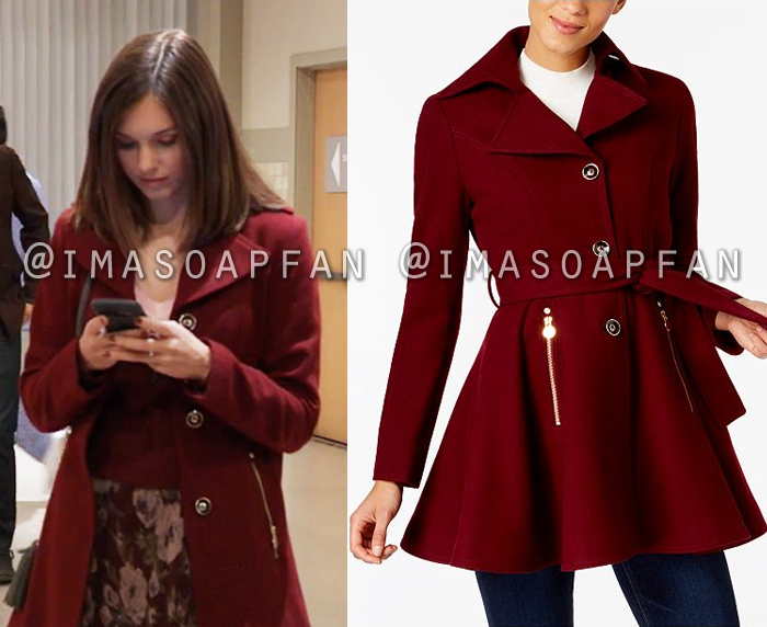 red skirted coat