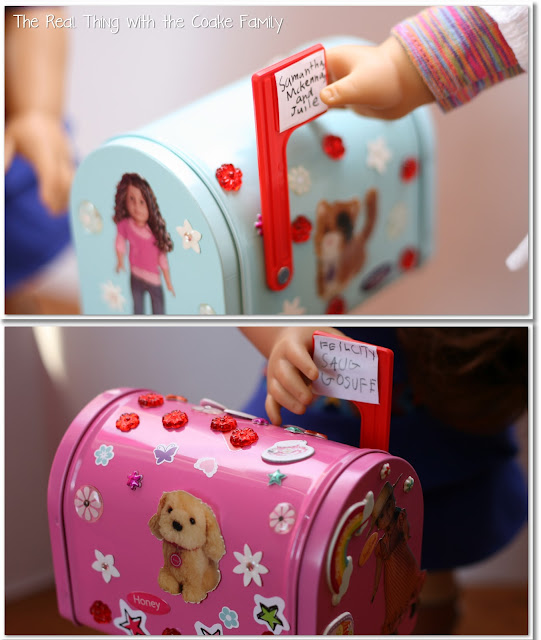 American Girl Craft ~ Cute, Easy and Inexpenisve Mailboxes for your doll! #AmericanGirl #Craft