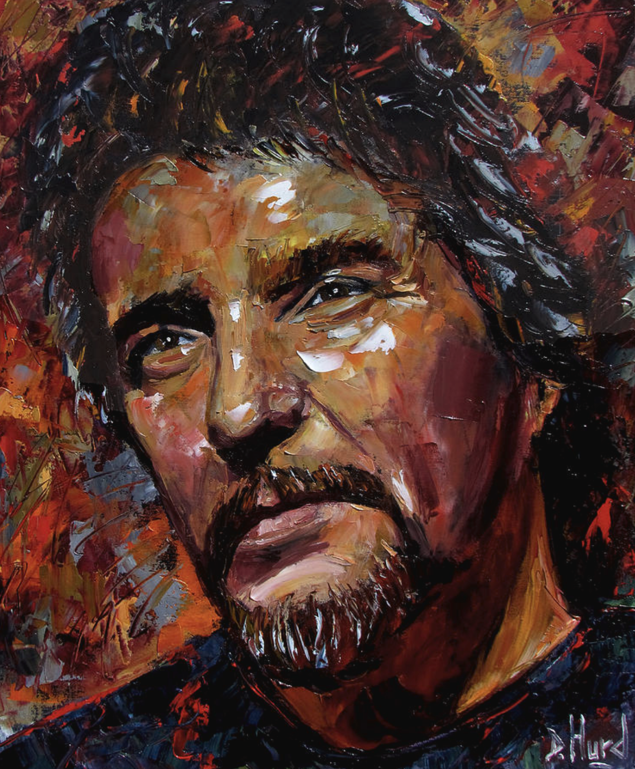 Portrait Artists International Palette Knife Musician Art