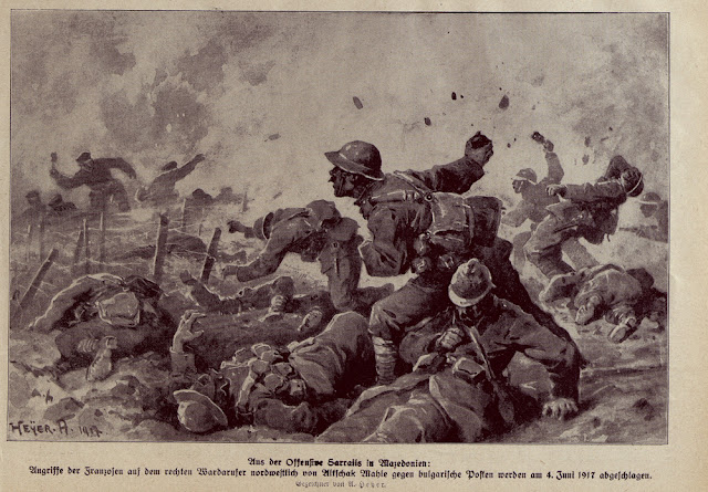 Fighting between the French and Bulgarian army - June 4, 1917