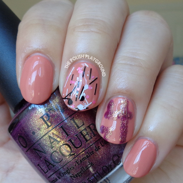 Pink with Freehand Number Nail Art