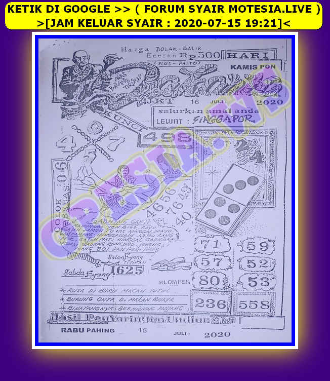 1 New Message Kode Syair Singapore 16 Juli 2020 Forum Syair Togel Hongkong Singapura Sydney