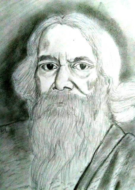 PENCIL DRAWING - Rabindranath Tagore PENCIL DRAWING - Rabindranath Tagore