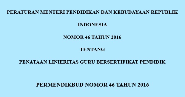 Hasil gambar untuk Permendikbud Nomor 46 Tahun 2016