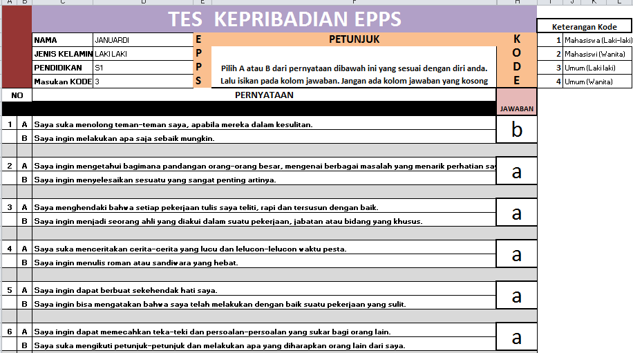 Contoh Soal Psikotes Epps Pdf