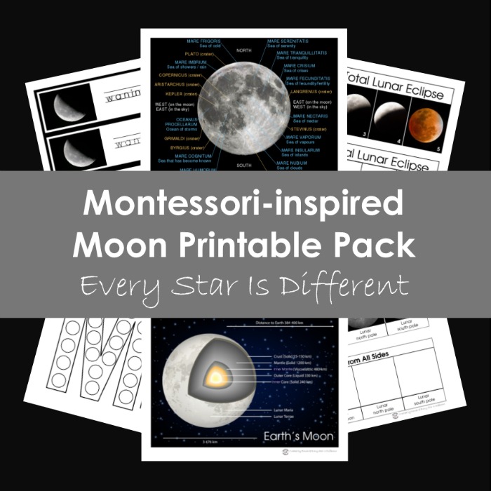 Every Star Is Different: Montessori-inspired Moon Printable Pack