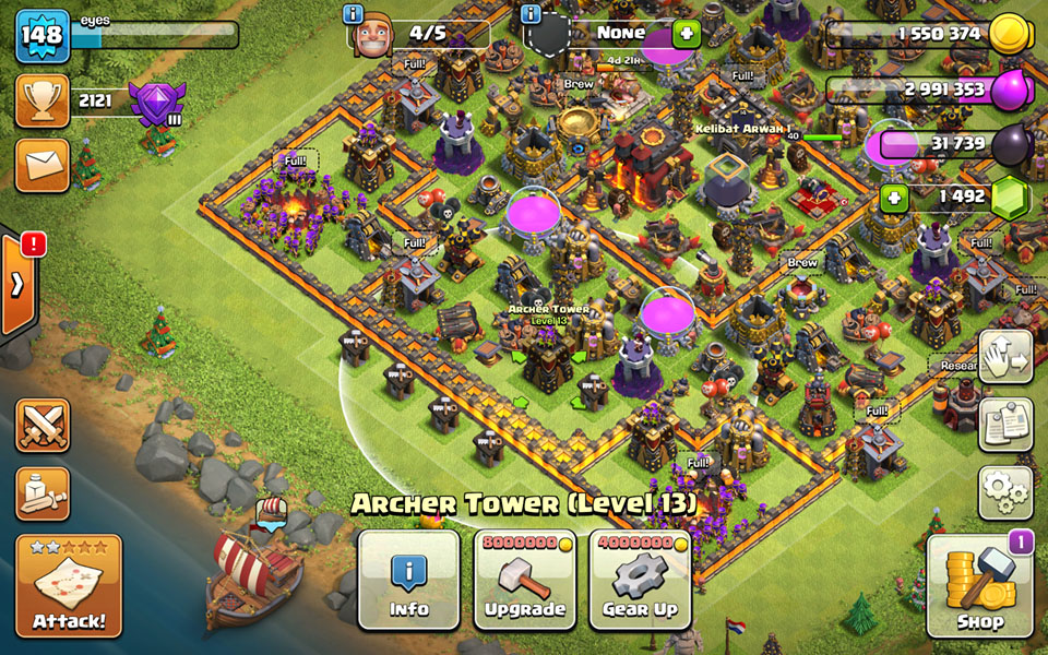 Gearing Up Pertahanan Archer Tower Clash Of Clans
