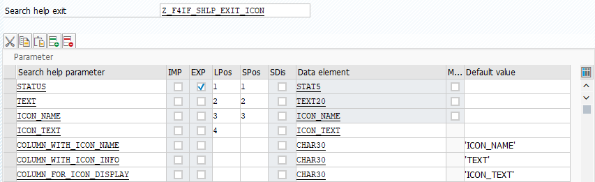 SAP ABAP Central: General Usage Of Search Help Exits (Icons Display)
