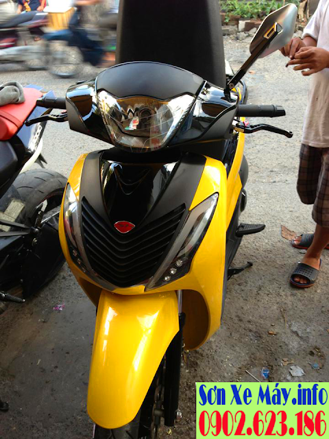 Sơn phối màu xe Honda Sh vàng đen cực đẹp và độc đáo  Sửa xe Sài Gòn