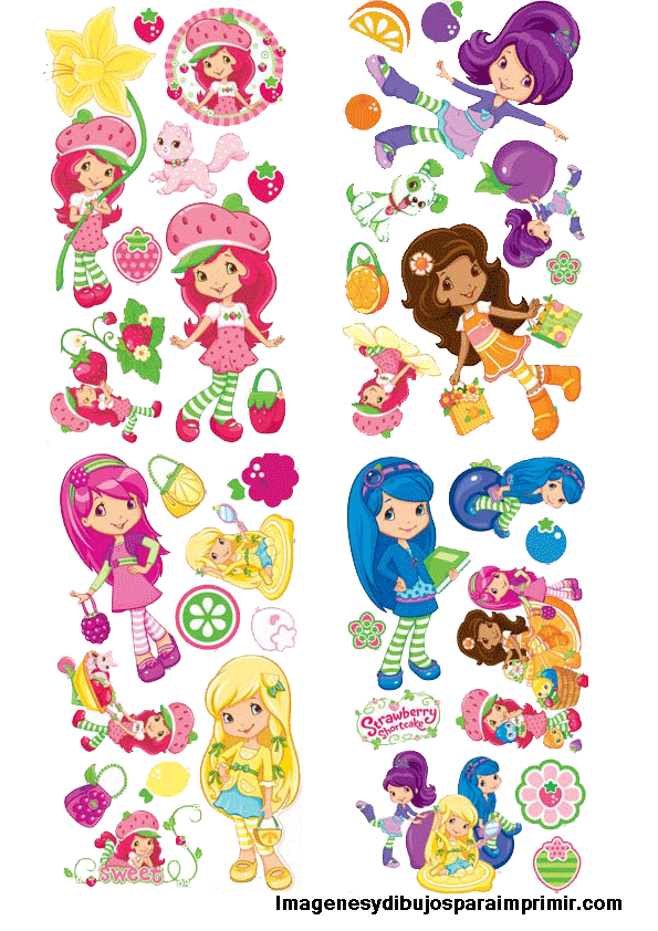 pegatinas rosita fresita para imprimir-Colorear dibujos,letras, Actividades  infantiles