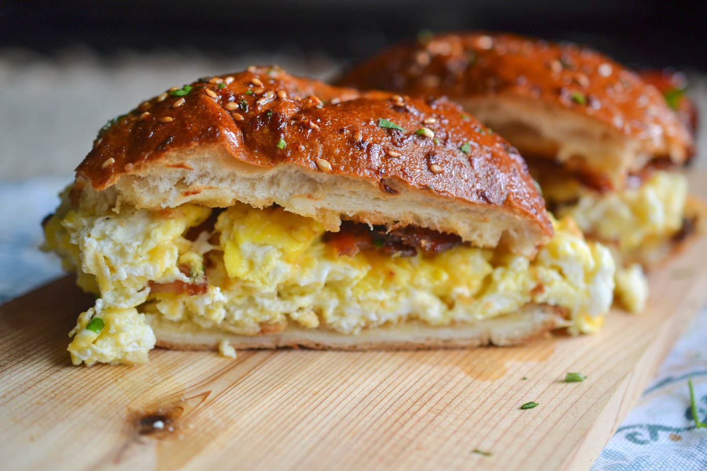 Greedy Girl Candied bacon egg and cheese sandwich