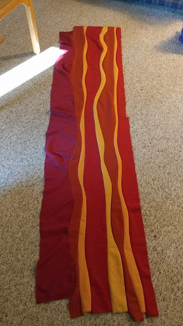 Improv curves giant bacon quilt