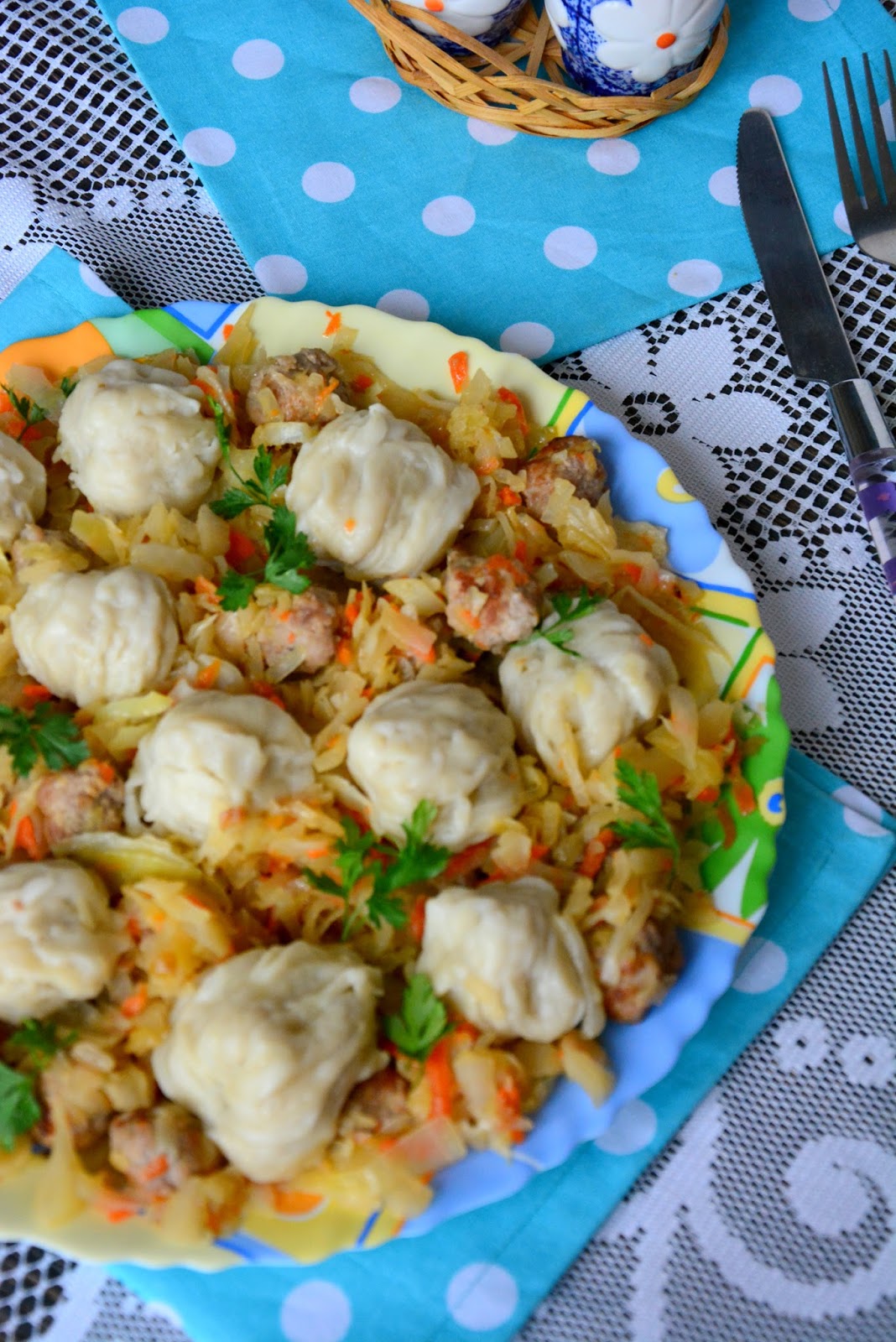 Галушки с капустой