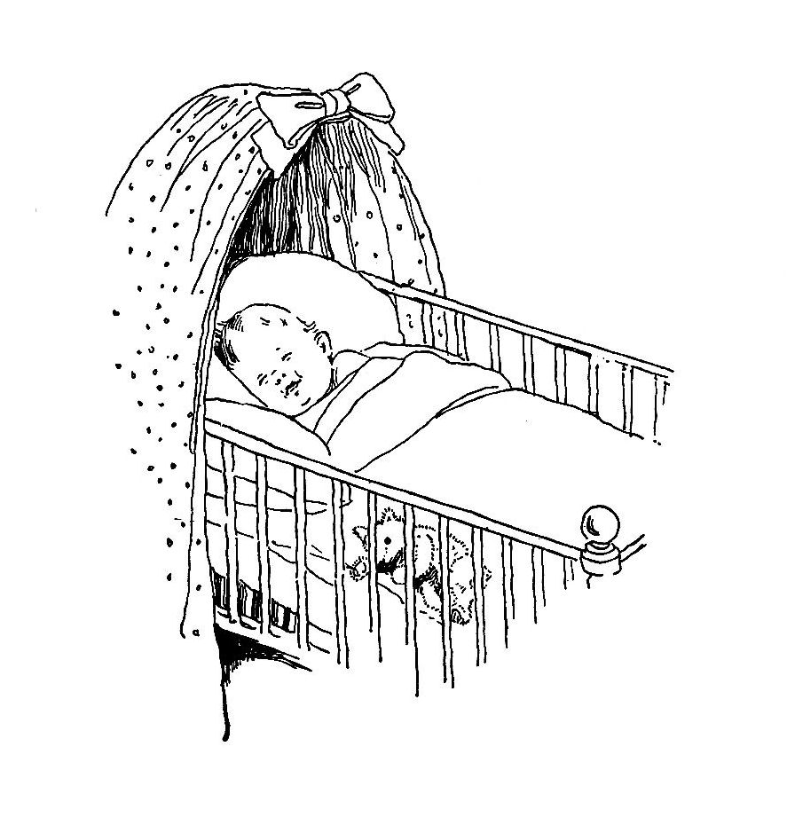 Digital Stamp Design Free Baby Digital Stamp Sleeping Baby in Crib