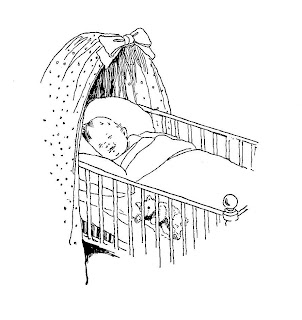 Digital Stamp Design: Free Baby Digital Stamp: Sleeping Baby in Crib ...