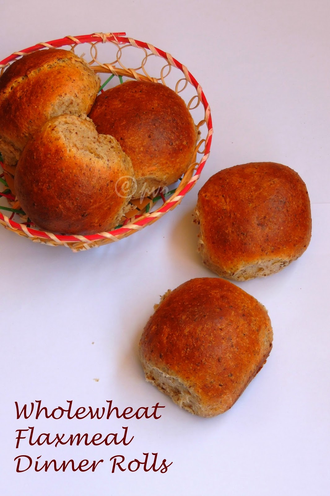 No Butter Wholewheat flaxmeal Dinner Rolls