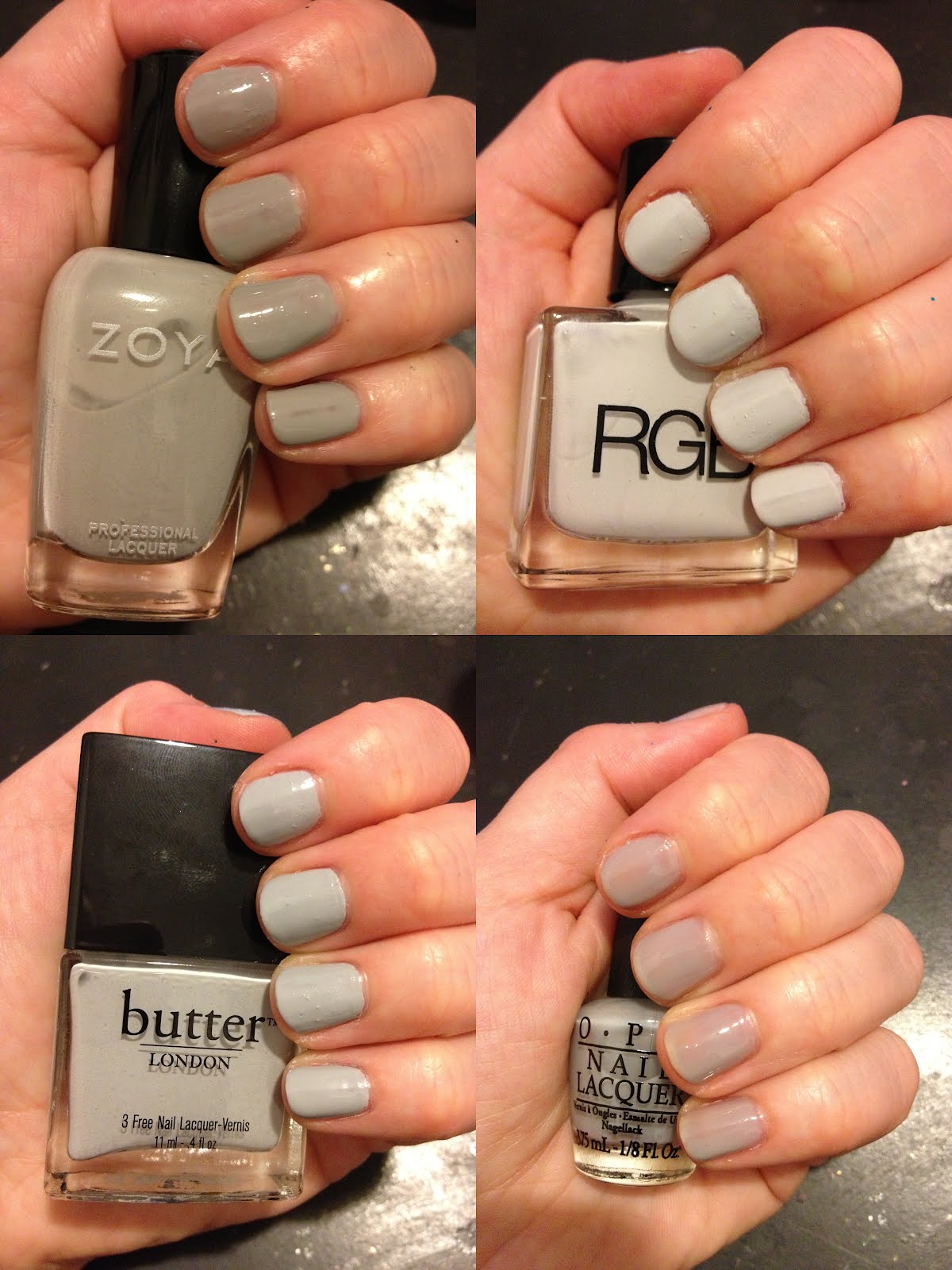 The Beauty of Life: Dove Grey Nail Polish Comparison Swatches