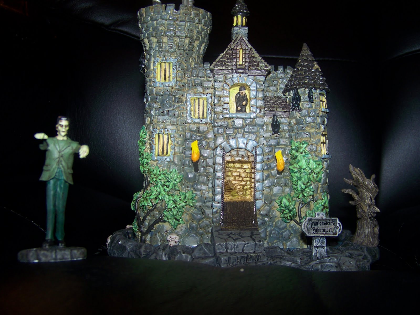 Under the Crooked Hat Halloween Village Started Frankenstein Castle