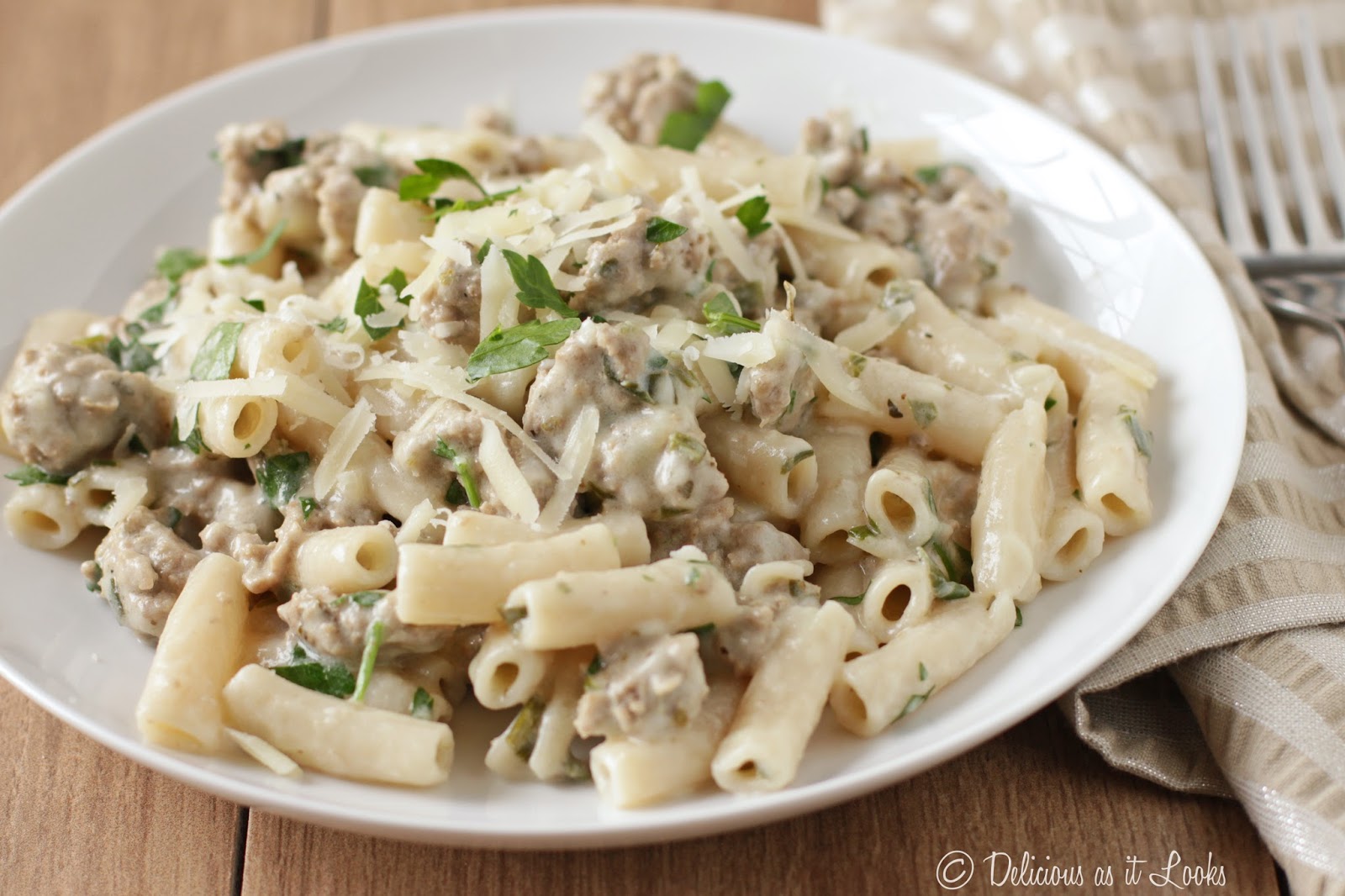 Delicious as it Looks LowFODMAP Creamy Italian Turkey Penne