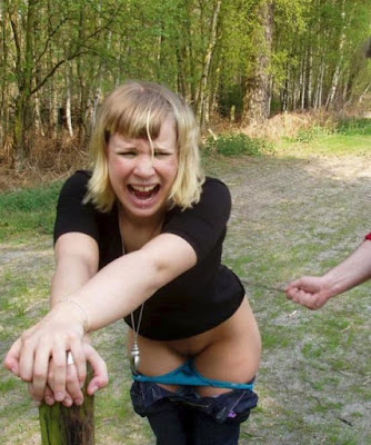 wife hand spanked outdoors