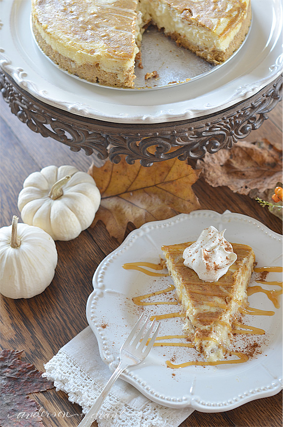The Ultimate Pumpkin Cheesecake (part of a Thanksgiving Blog Hop) | www.andersonandgrant.com