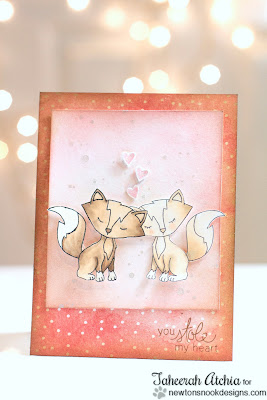 Sweet Fox Valentine Card by Taheerah Atchia | Sweetheart Tails Stamp set by Newton's Nook Designs