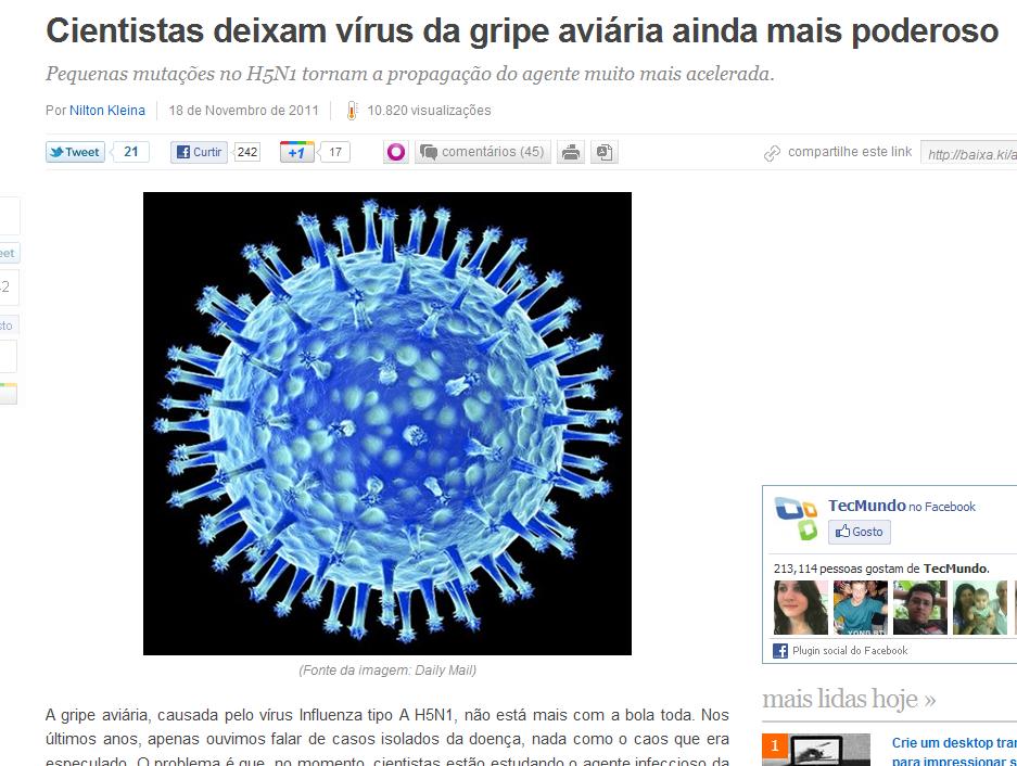 Cientista Holandês manipula virus H5n1