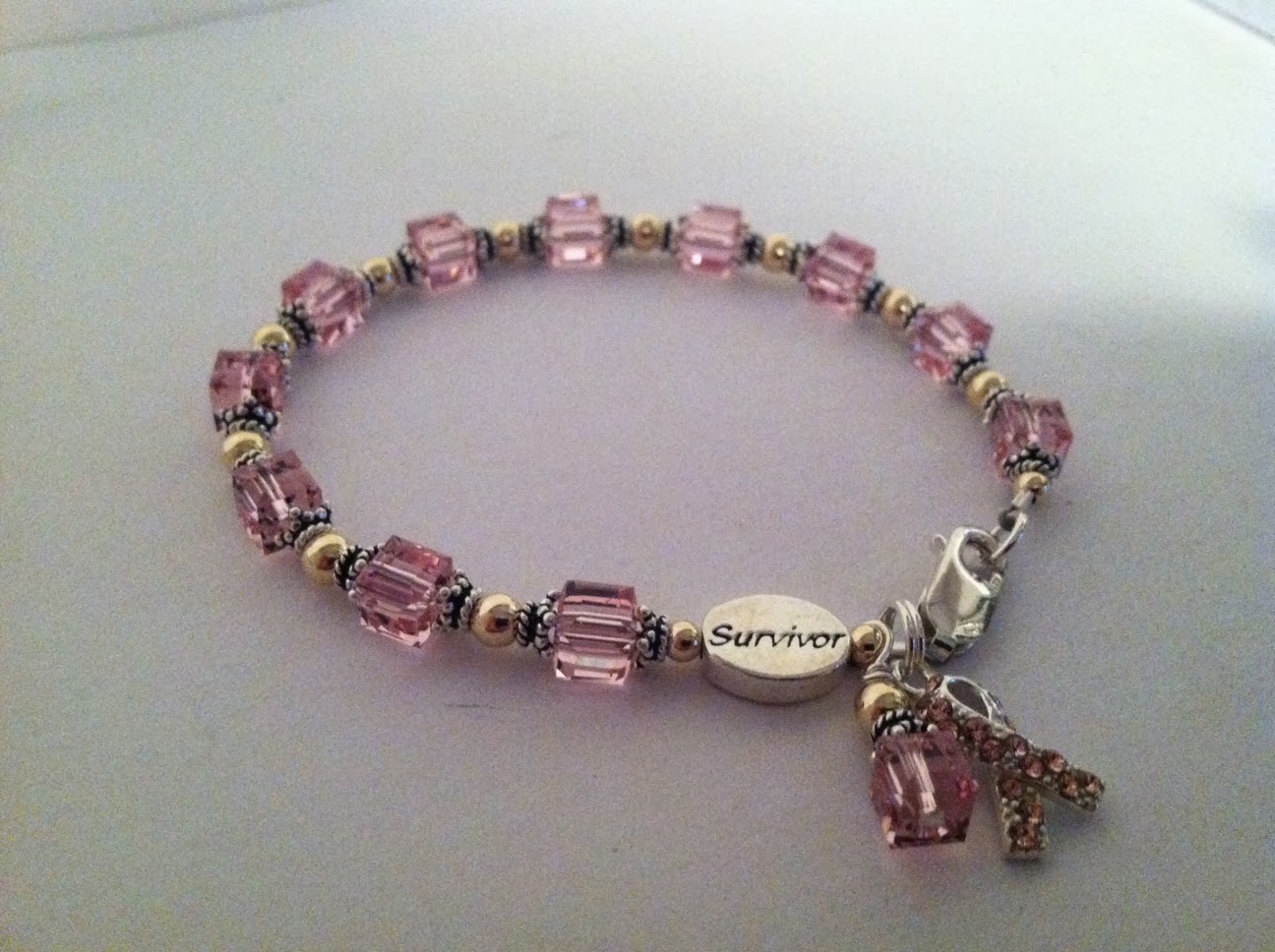 Designs By Leigha Photo Gallery: Breast cancer survivor bracelet.