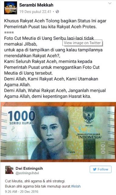 Persoalkan 5 Pahlawan Kafir Dalam Mata Uang Rupiah Yang Baru, Berikut Penjelasan Dwi Estiningsih