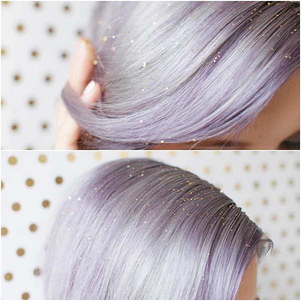 como usar glitter no cabelo