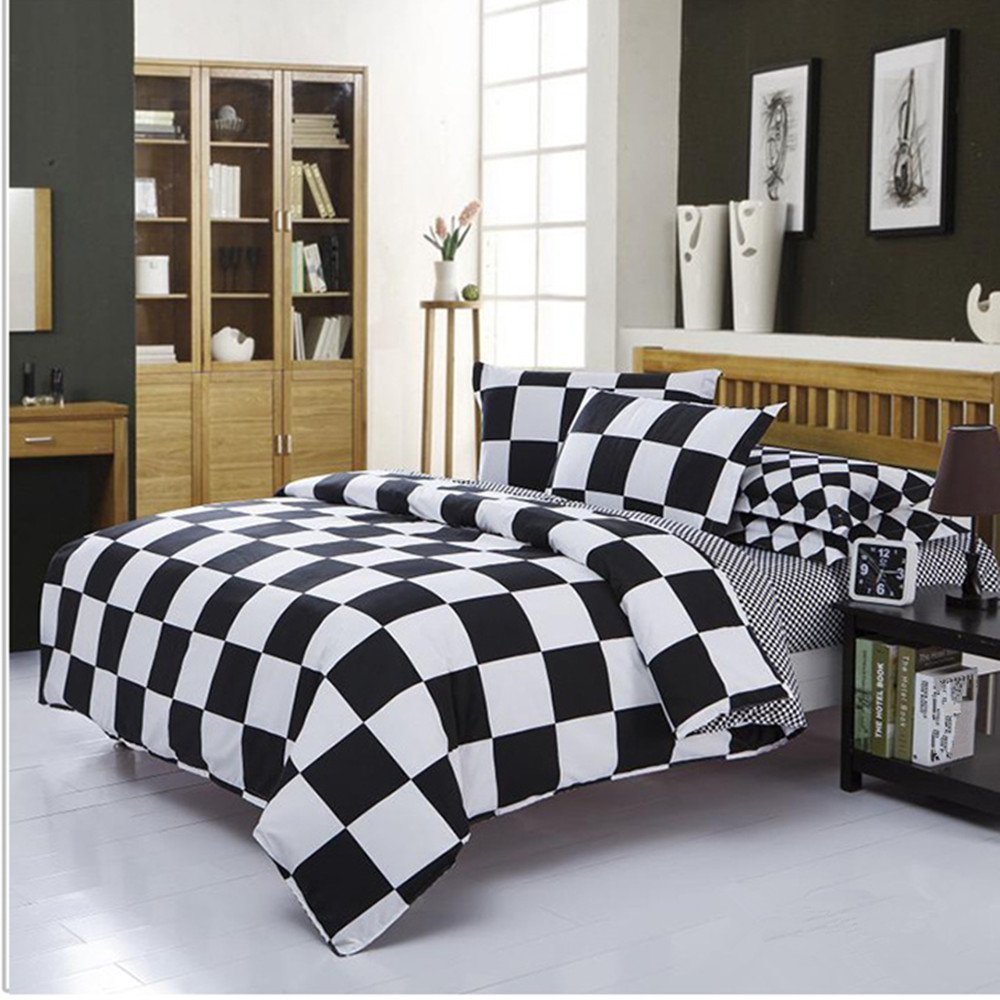 Total Fab Black and White Checkered Comforters & Bedding Sets