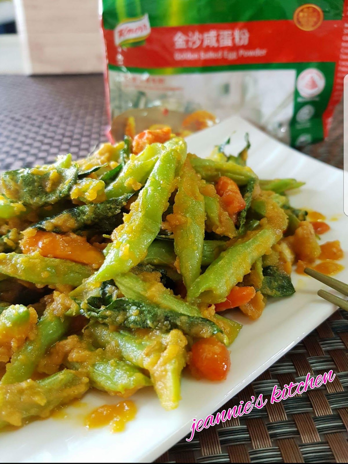 Jeannie62 Kitchen GOLDEN SALTED EGG FRENCH BEANS