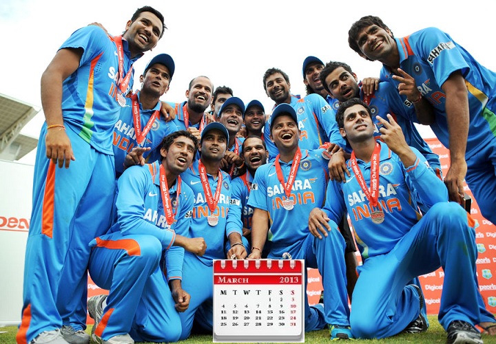 Indian Cricket Team Calendar 2013 New Year Calendar for Sport Lovers