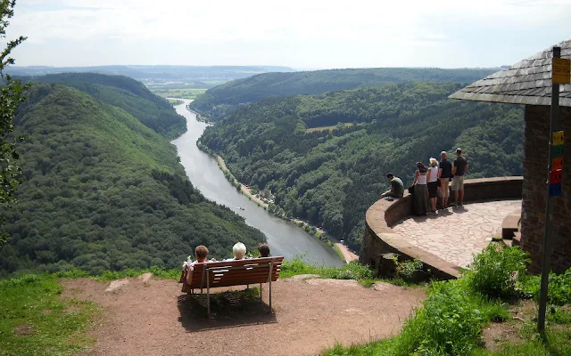 Foto Uitzichtspunt Saarschleife Cloef in Zuid-Duitsland