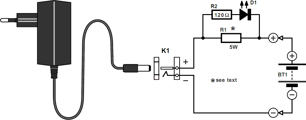 Simple NiCd Battery Charger | Electronic Circuits Diagram