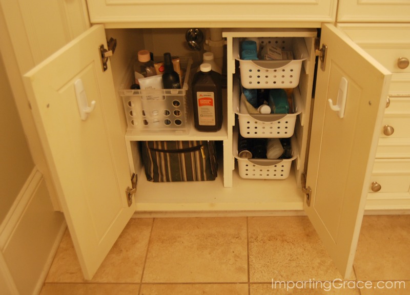 Imparting Grace: DIY Bathroom cabinet organization