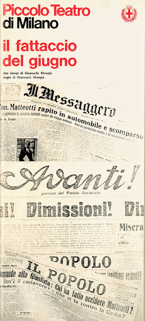Programma, Il fattaccio del giugno, Giancarlo Sbragia, Piccolo Teatro, Milano - Archivio del Piccolo Teatro di Milano