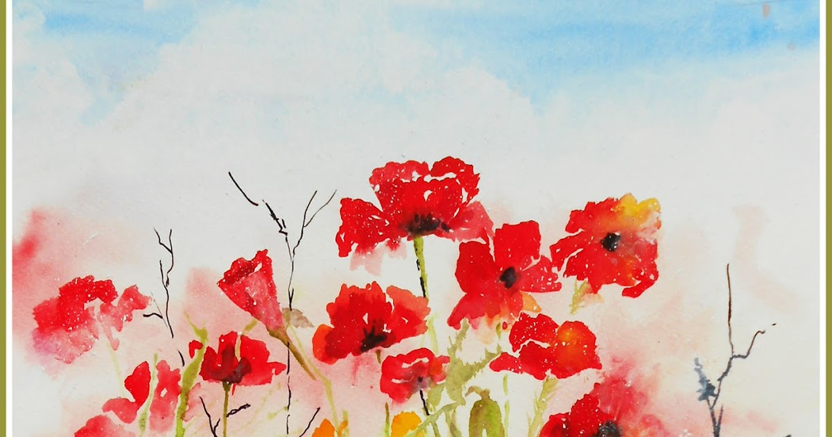 Watercolour Florals Painting without drawing