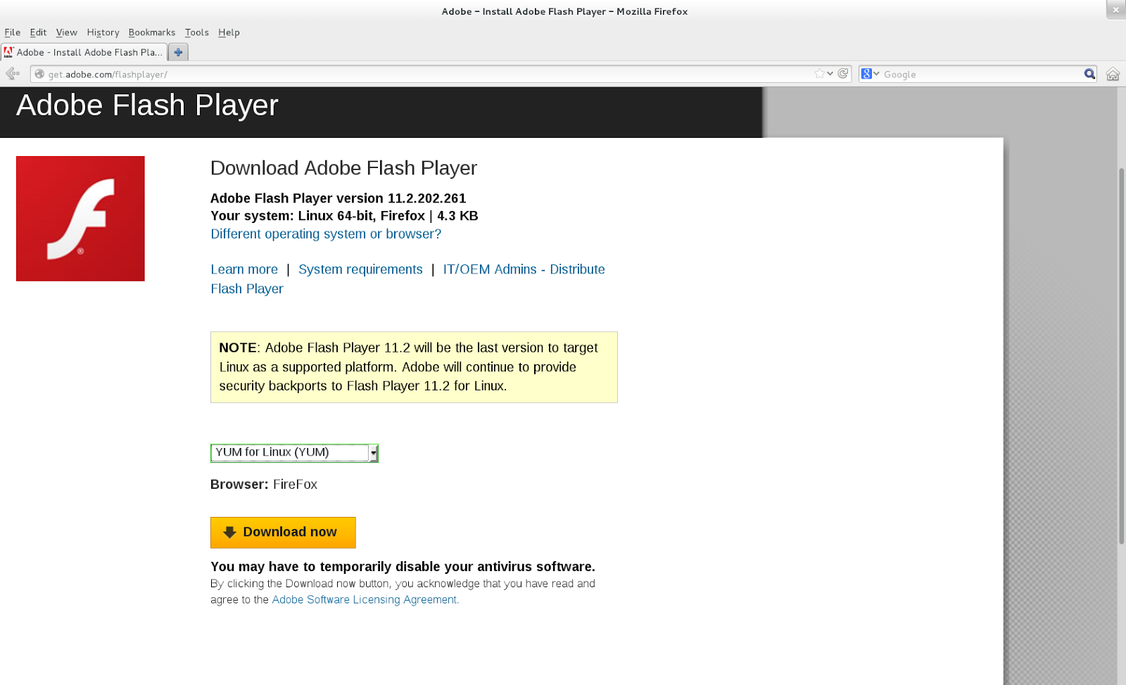 adobe flash player free download for redhat linux