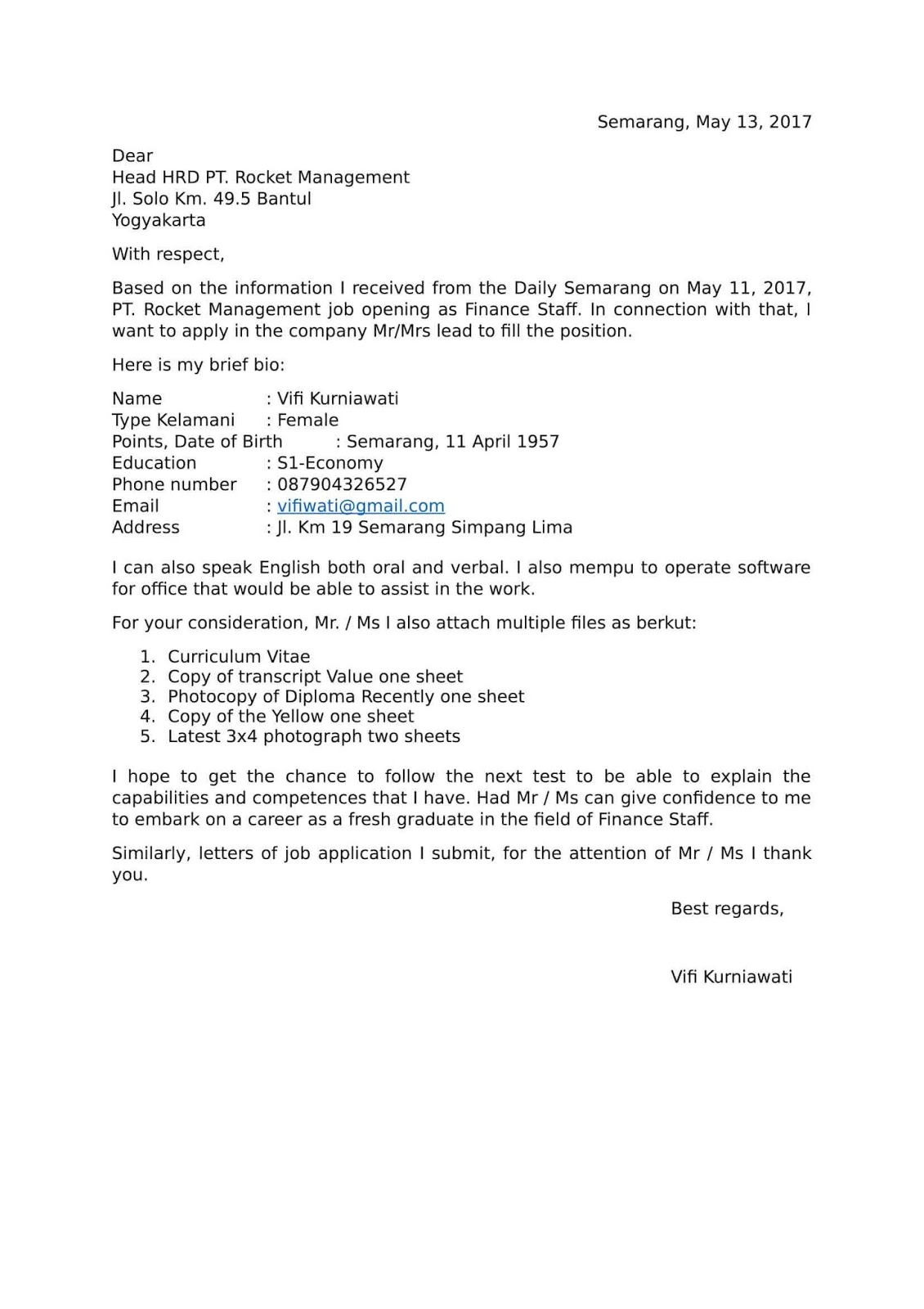 Contoh Surat Lamaran Kerja Bahasa Inggris Fresh Graduate Contoh Surat Lamaran Kerja Bahasa Inggris Fresh Graduate