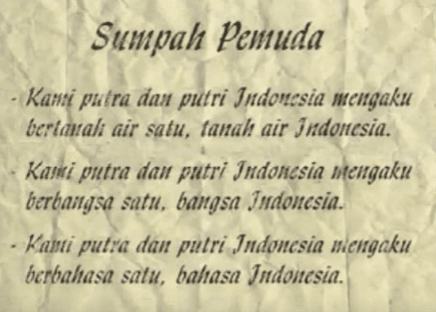  Isi teks Sumpah Pemuda mengalami perubahan penulisan dari ejaan Bahasa Indonesia zaman du Gambar dan Isi Teks Sumpah Pemuda Asli 28 Oktober 1928