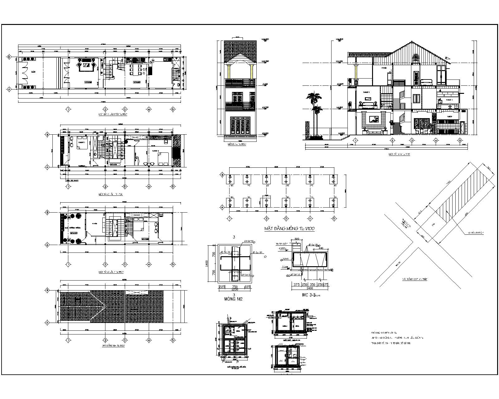 Chia sẽ file cad bản vẻ xin phép xây dựng mẫu