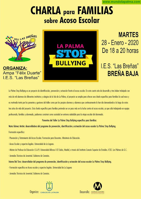 BREÑA BAJA: Charla para Familias sobre “Acoso Escolar” BREÑA BAJA: Charla para Familias sobre “Acoso Escolar”