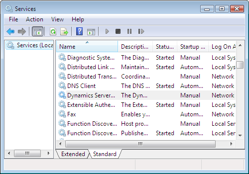 Sharing the knowledge : Service Log on Account - Local System, Network