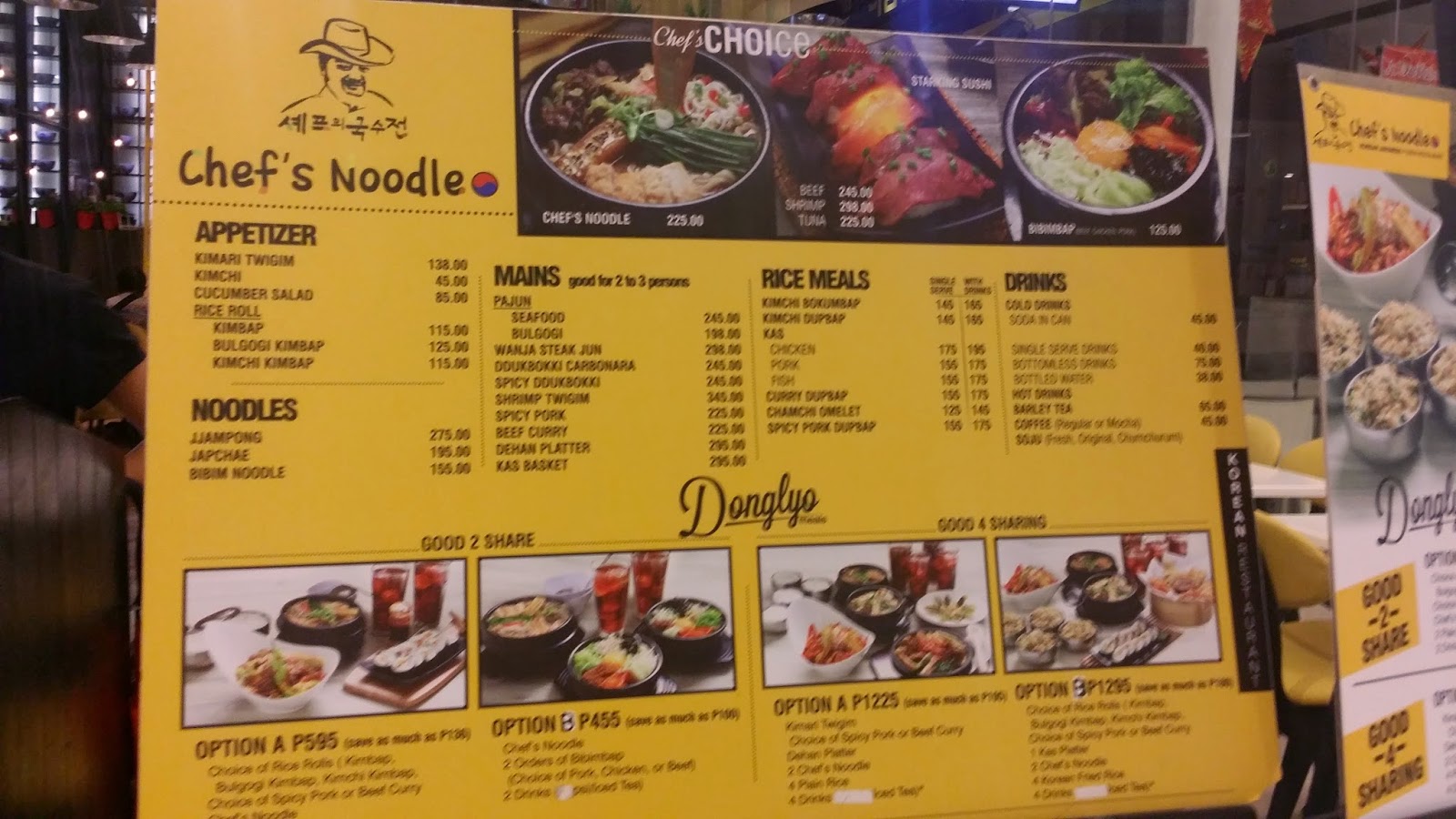 Chef's Noodle Korean Restaurant in Robinson's Magnolia Living Life
