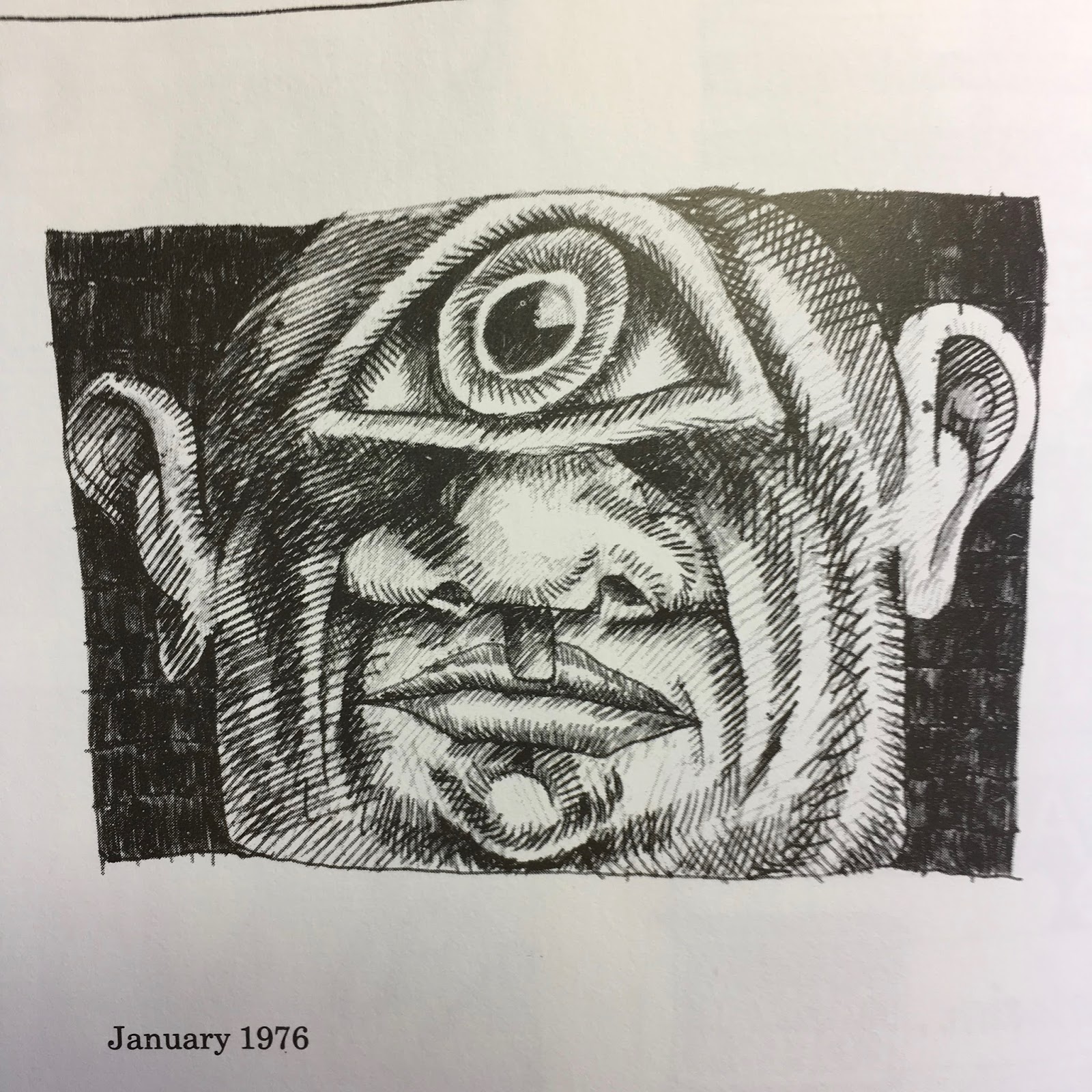 John Vernon Lord: 'A Cyclops', a doodle carried out during a meeting in ...
