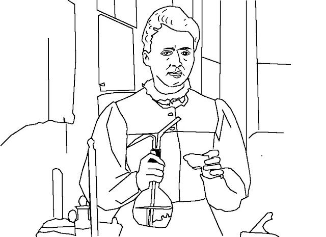 Marie Curie Free Printable Coloring Page